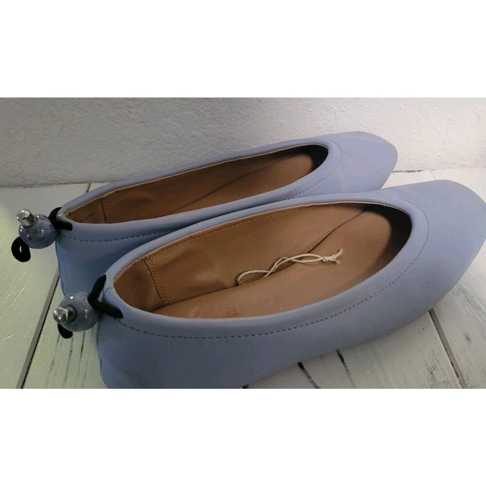 Women's Sz. 8 Sam & Libby Birdie Ballet Flat Light Blue Comfort Square Toe - Picture 2 of 8